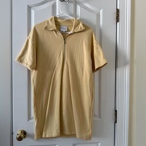 Reformation Butter Yellow Quarter Zip Dress